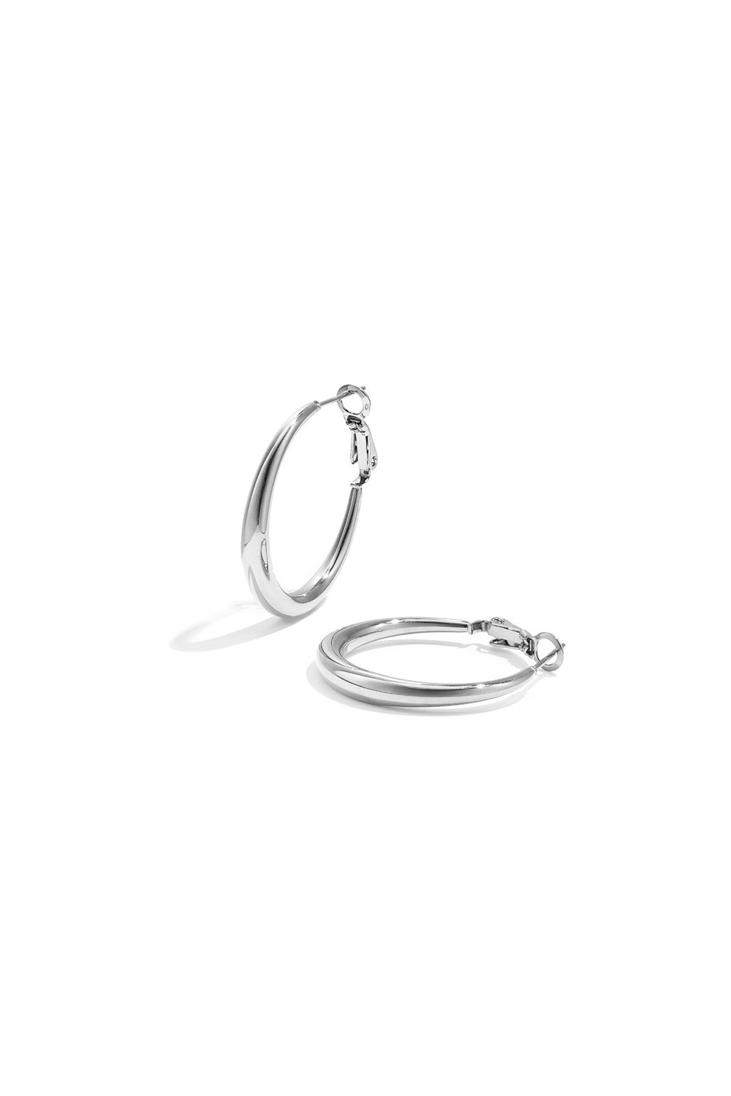 Boucles d'oreilles créoles en acier inoxydable, style décontracté et simple, collection femme