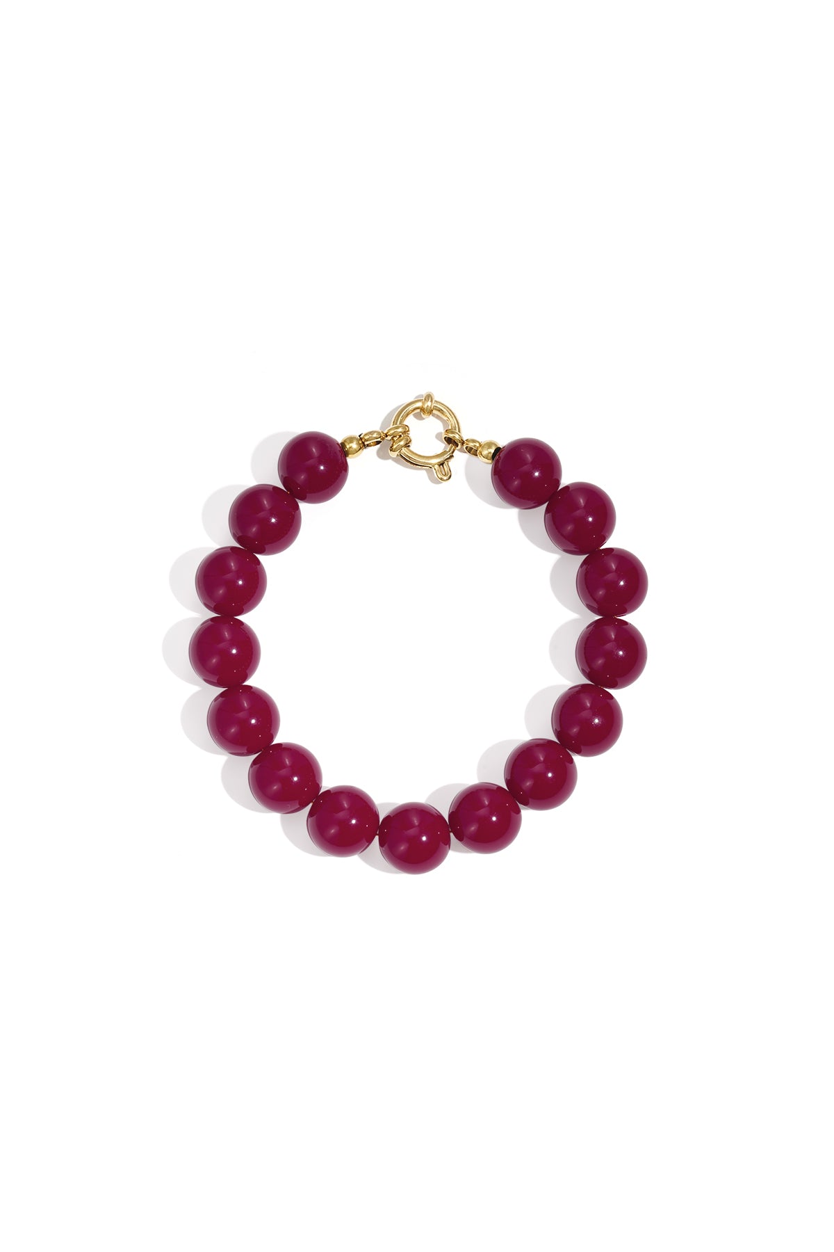 Bracelet à perles moyennes et fermoir avant - 12 mm