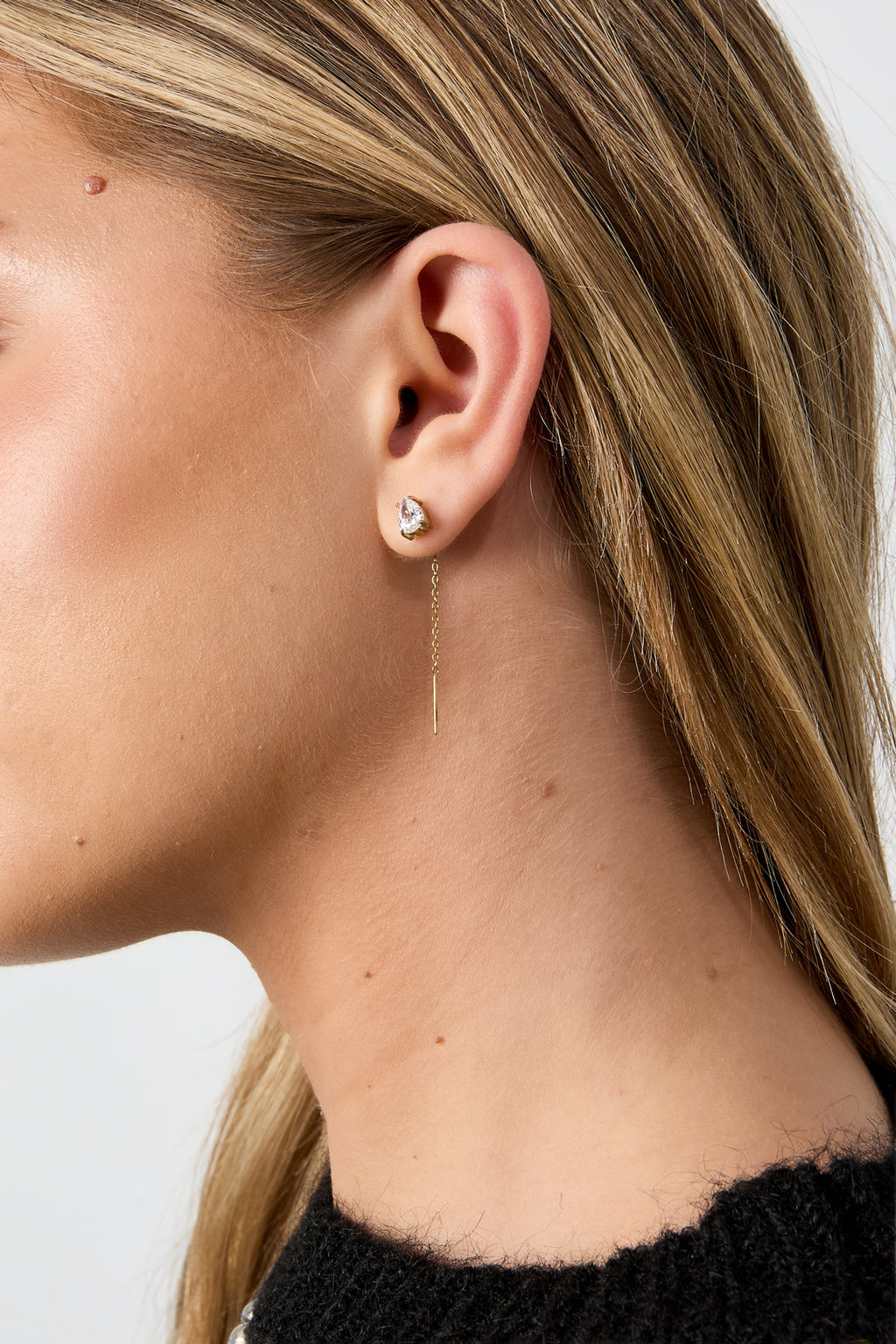 Boucles d'oreilles pendantes en acier inoxydable, chaîne, collection élégante et simple pour femmes, bijoux du quotidien