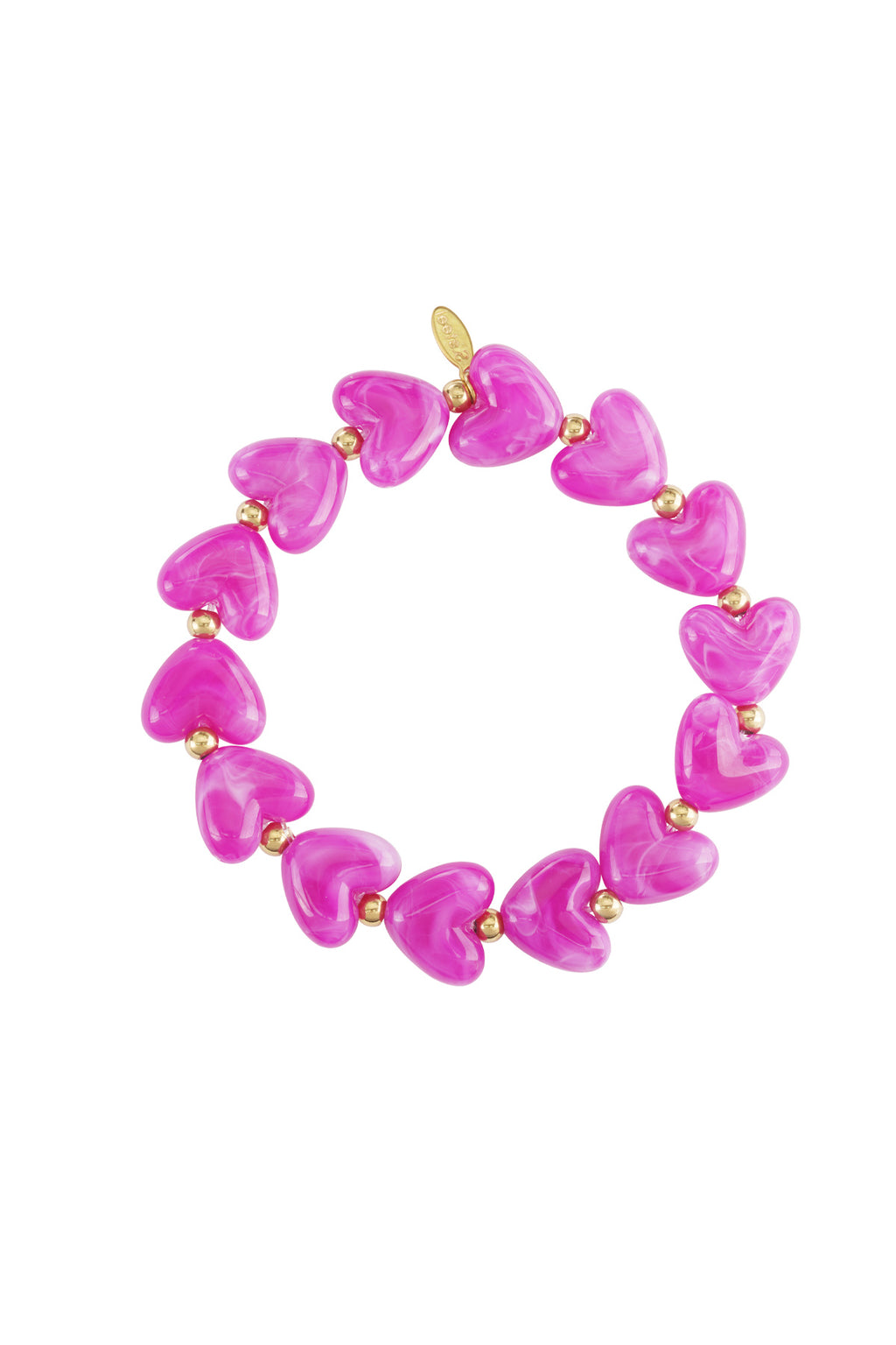 Bracelet élastique en perles en forme de cœur