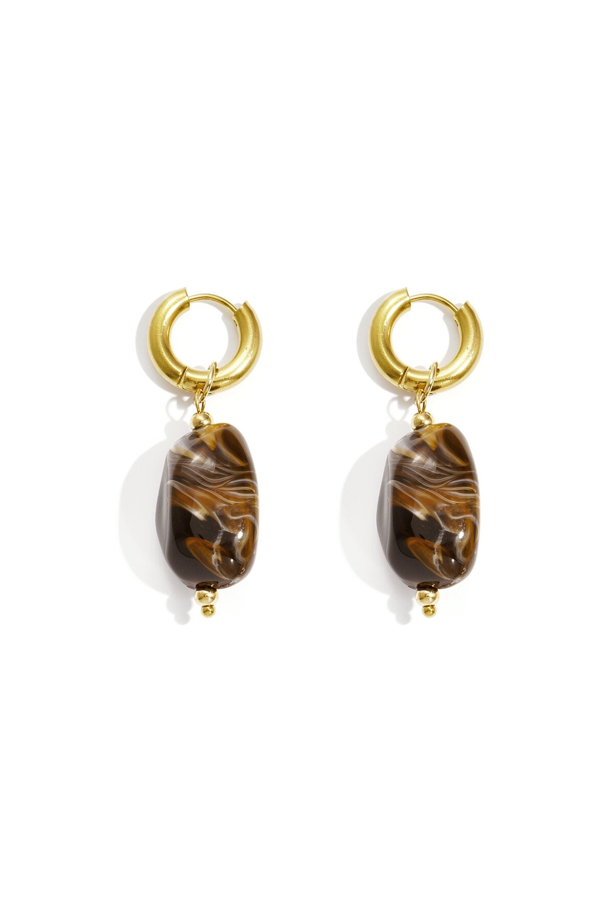 Boucles d'oreilles avec perles organiques