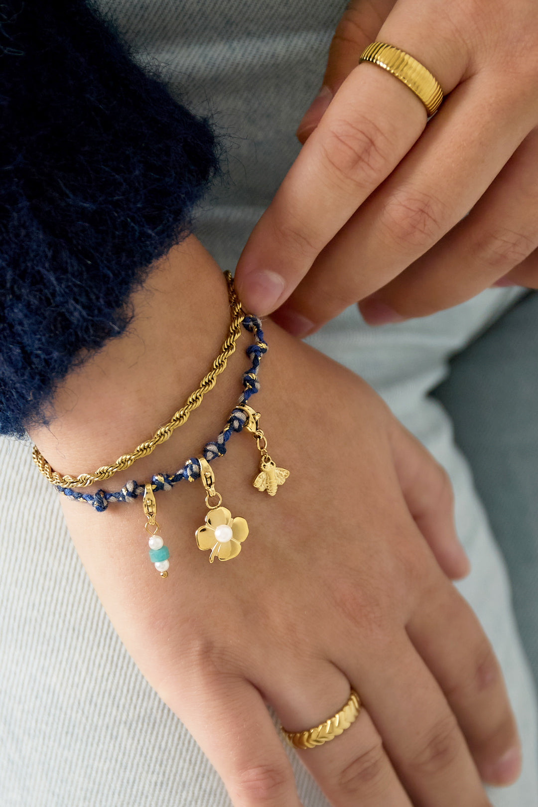 Bracelets en chaîne de coton de couleurs mélangées Daily Daily