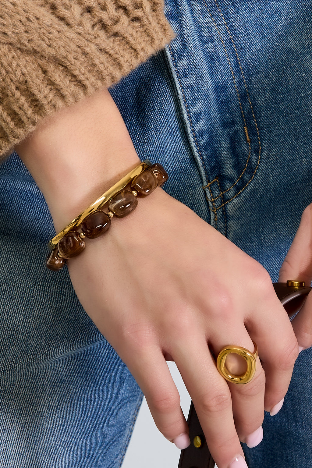 Bracelets en perles acryliques, série rétro classique quotidienne, bijoux pour femmes