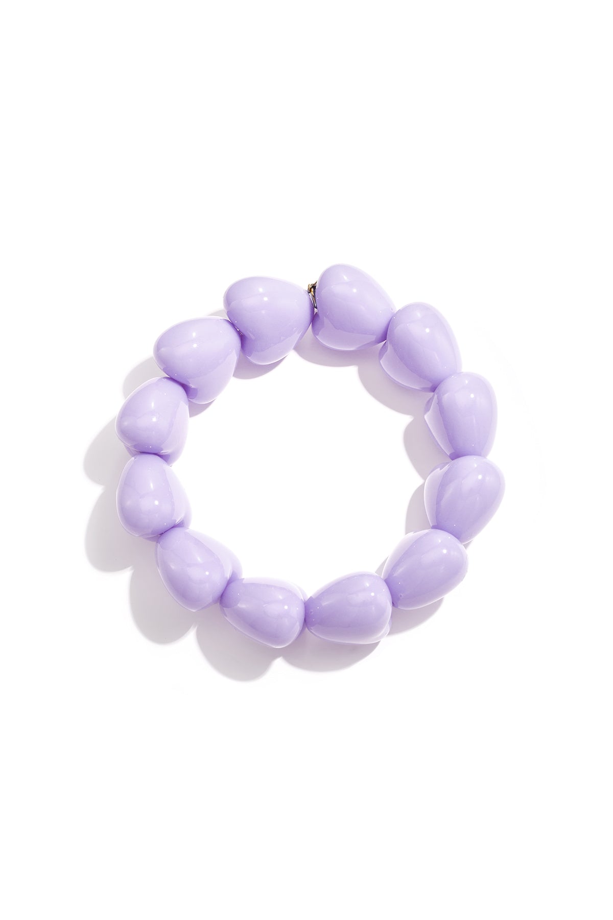Bracelet avec de grosses perles en forme de cœur