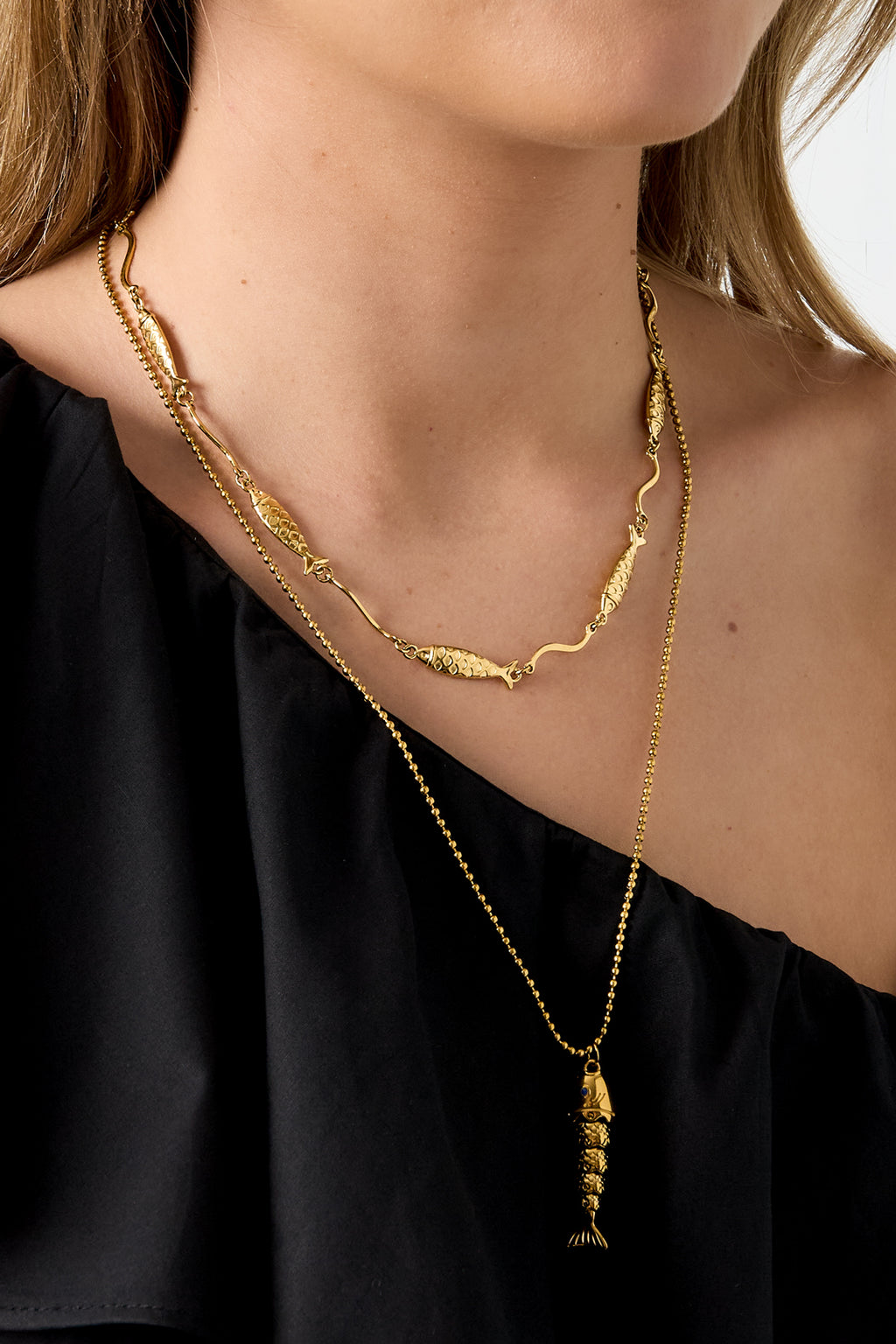 Colliers à chaîne en acier inoxydable, motif poisson, collection Daily Simple, bijoux pour femmes