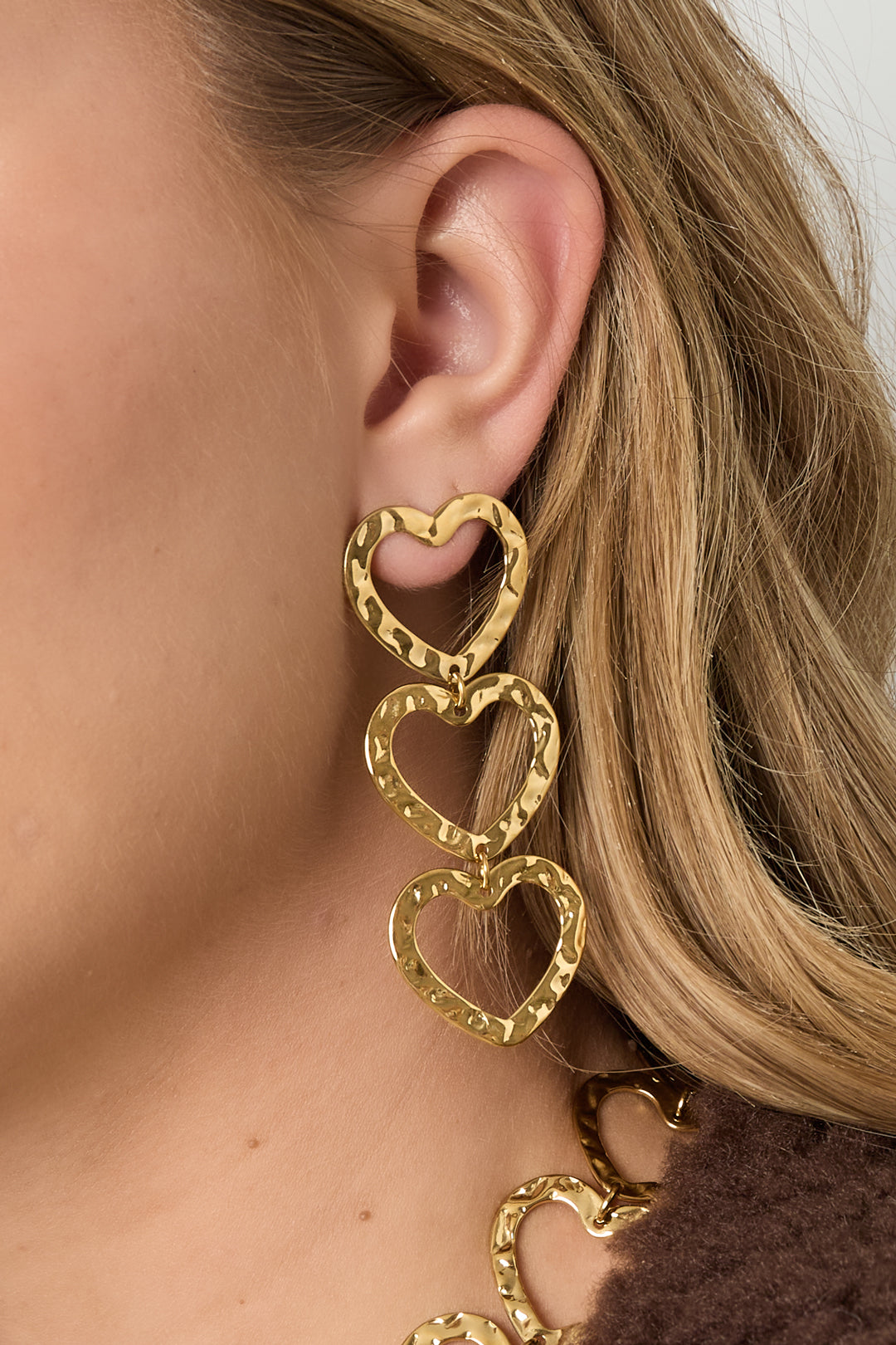 Boucles d'oreilles pendantes en acier inoxydable, style cœur, décontractées, simples et quotidiennes, bijoux pour femmes