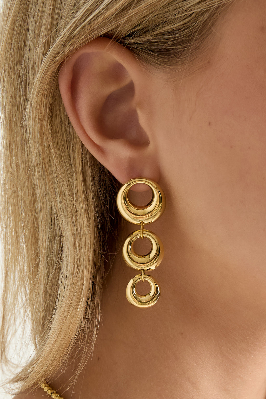 Boucles d'oreilles pendantes en acier inoxydable, style cercle, décontractées, simples, pour femmes