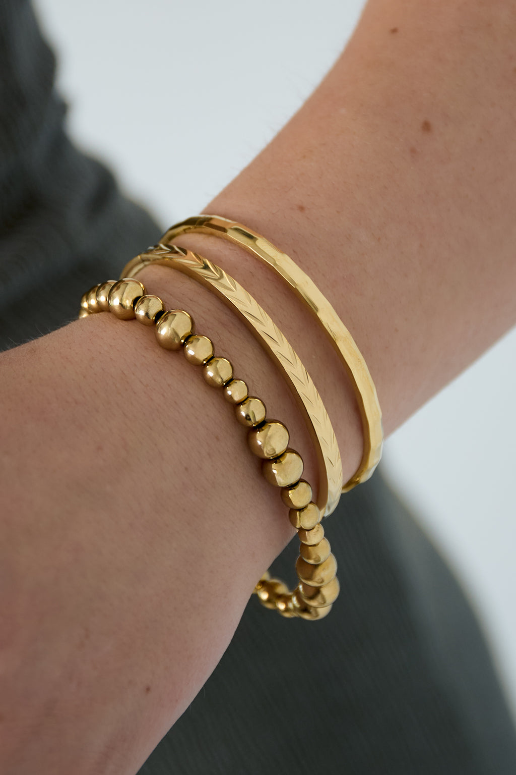 Bracelets géométriques en acier inoxydable, style décontracté et quotidien