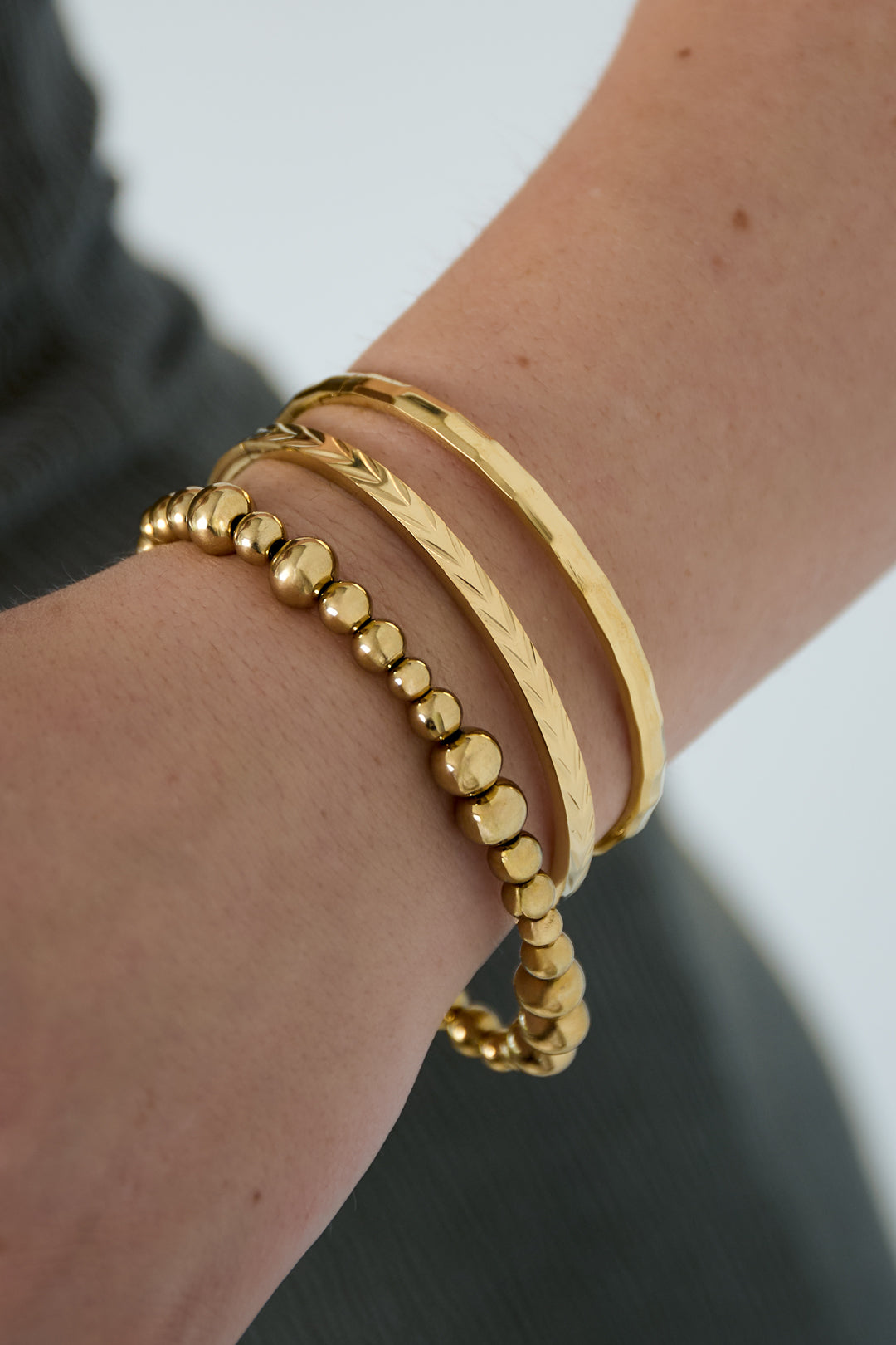 Bracelets géométriques en acier inoxydable, style décontracté et quotidien