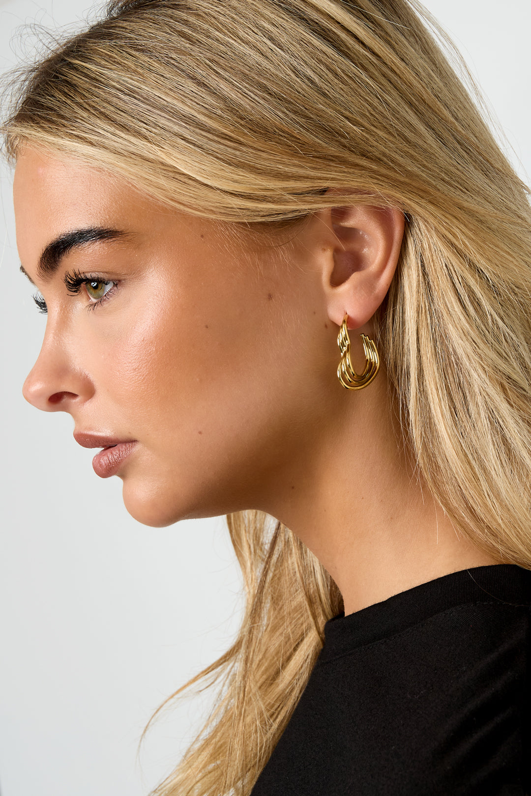 Boucles d'oreilles créoles en acier inoxydable, style cœur, décontractées, simples et quotidiennes, bijoux pour femmes