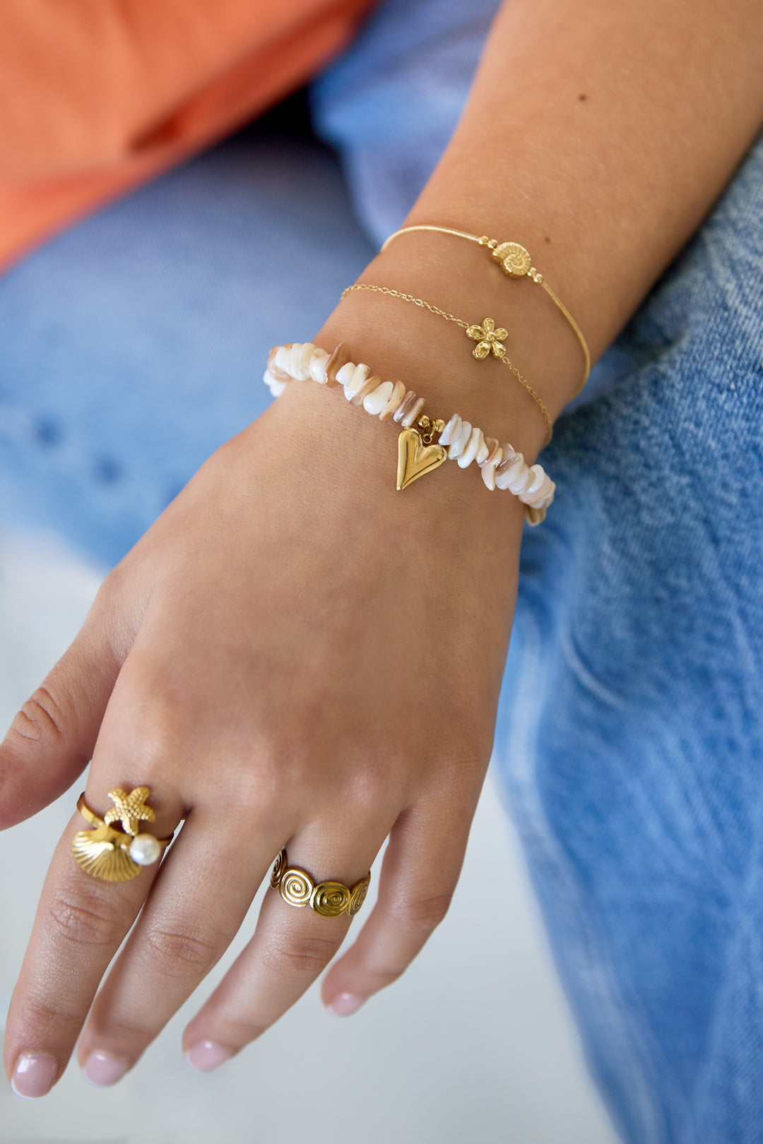 Bracelets en perles de pierre, motif cœur, collection vacances et romantisme au quotidien, bijoux pour femmes