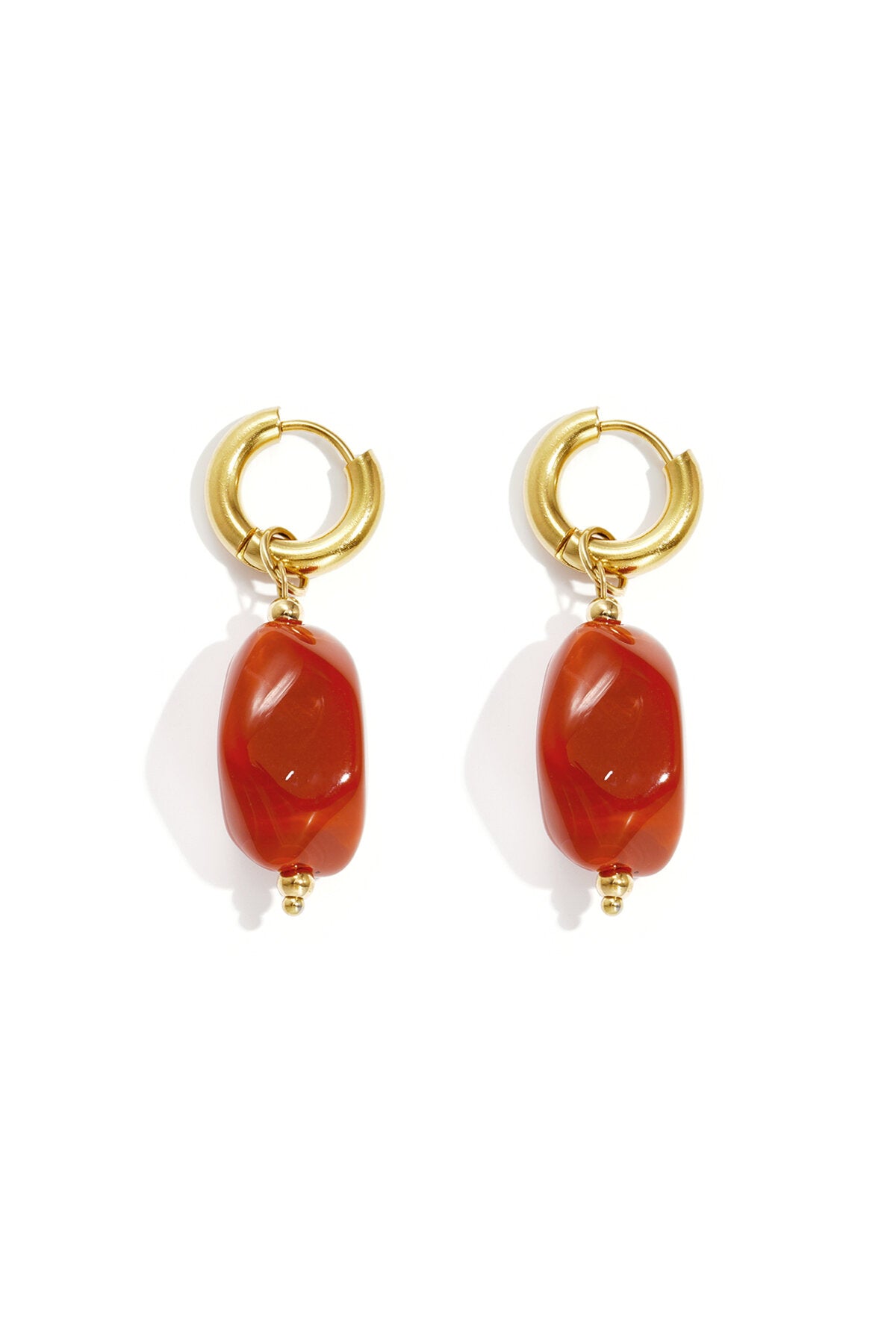 Boucles d'oreilles avec perles organiques