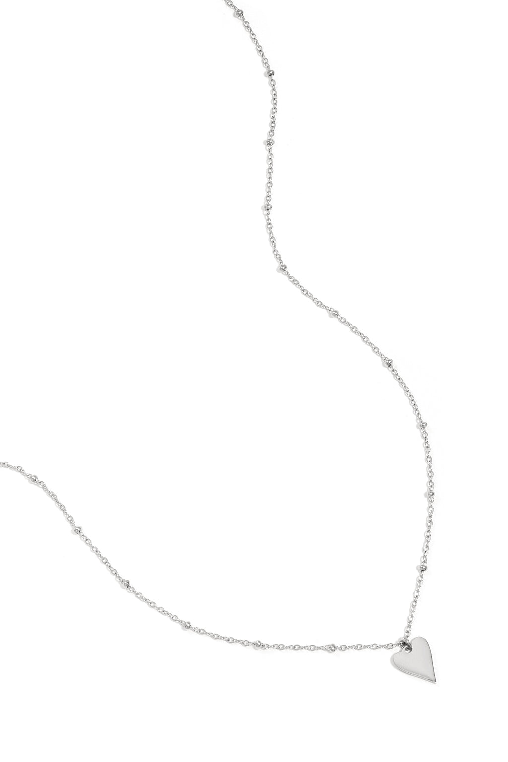 Collier avec boules et breloque coeur - doré