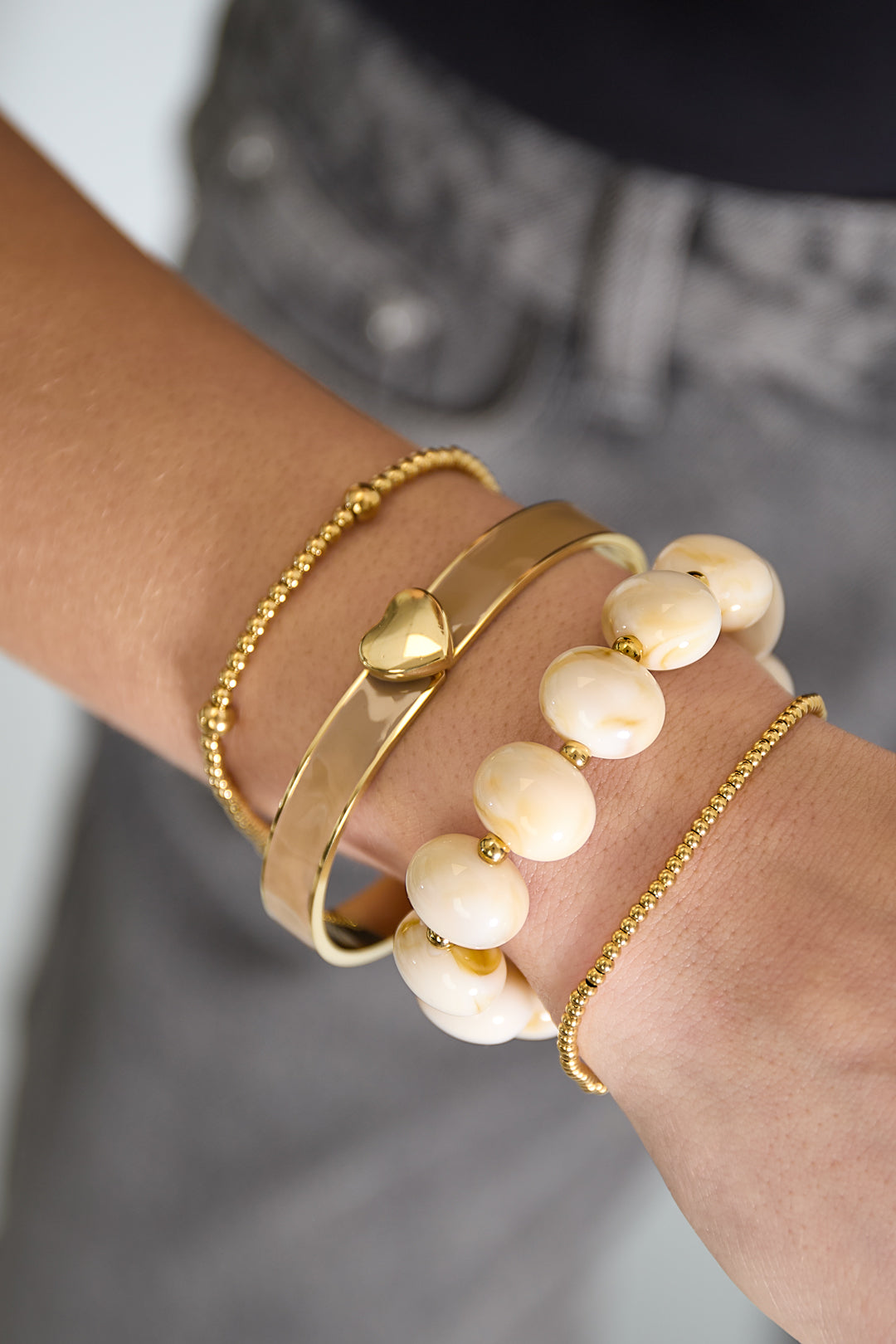Bracelet élastique à grosses perles