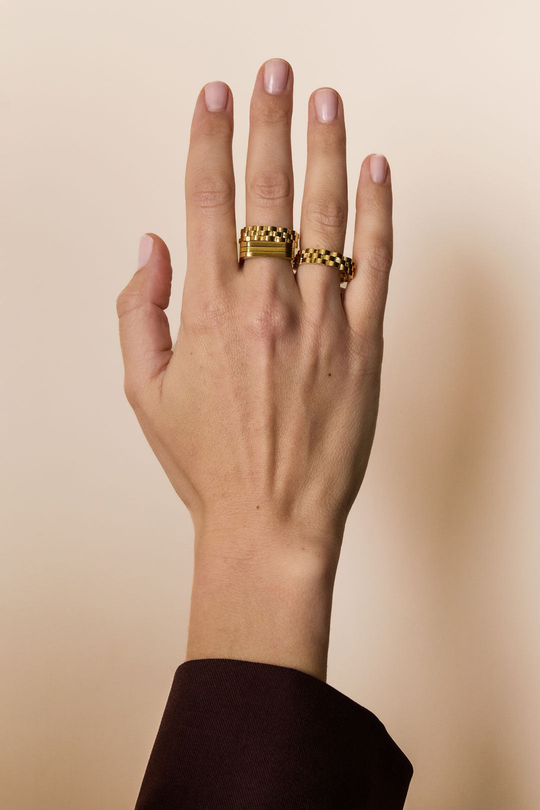 Bagues minimalistes en acier inoxydable de forme irrégulière Simple Daily Simple Series Bijoux pour femmes