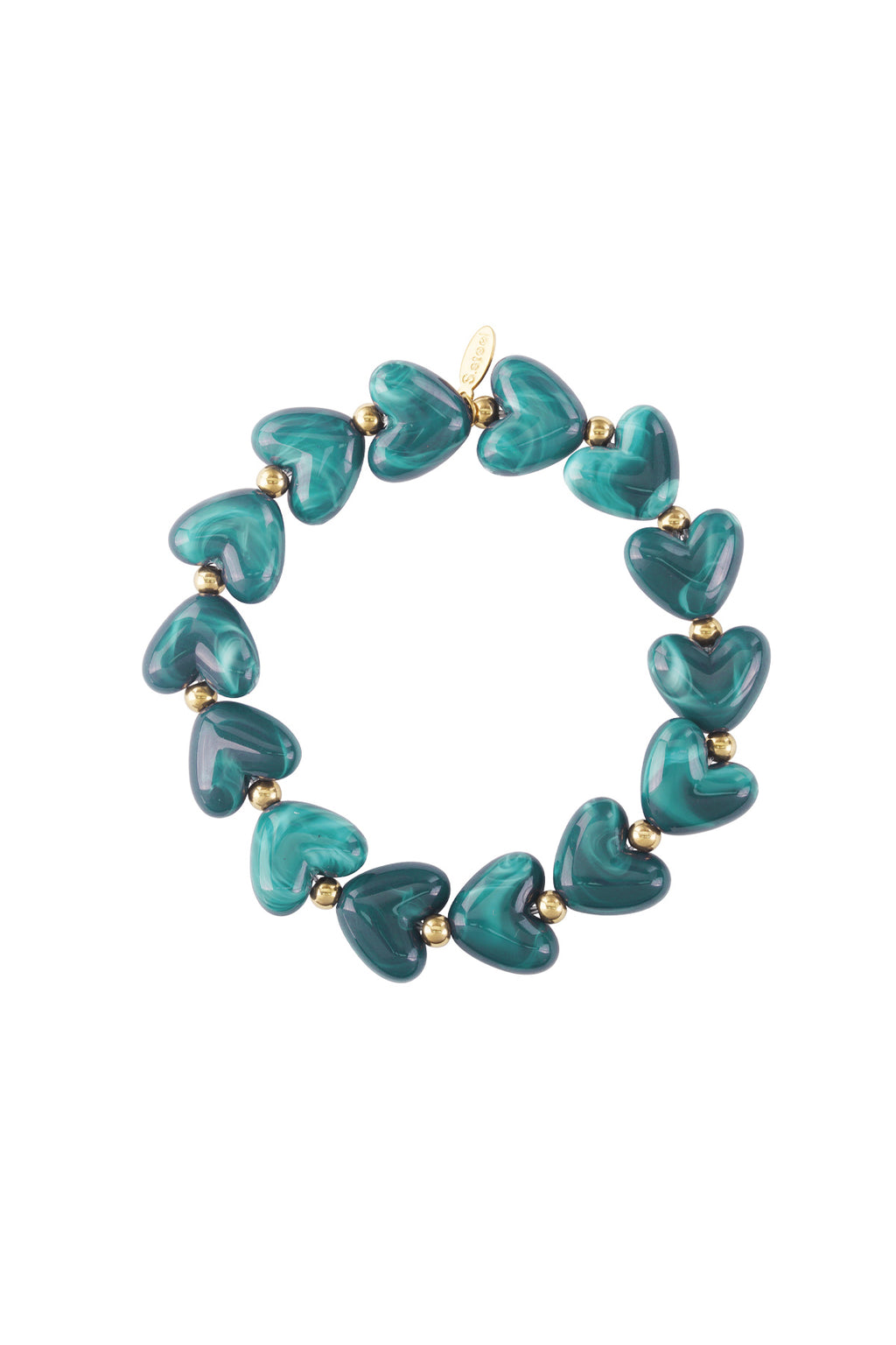 Bracelet élastique en perles en forme de cœur