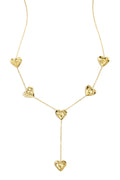 Collier en forme de Y orné de cœurs ondulés