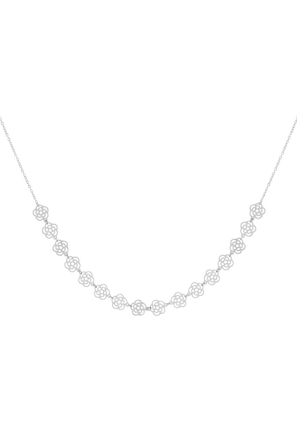 Elegant Flower Chain Necklace for Women - 14K Gold Plated