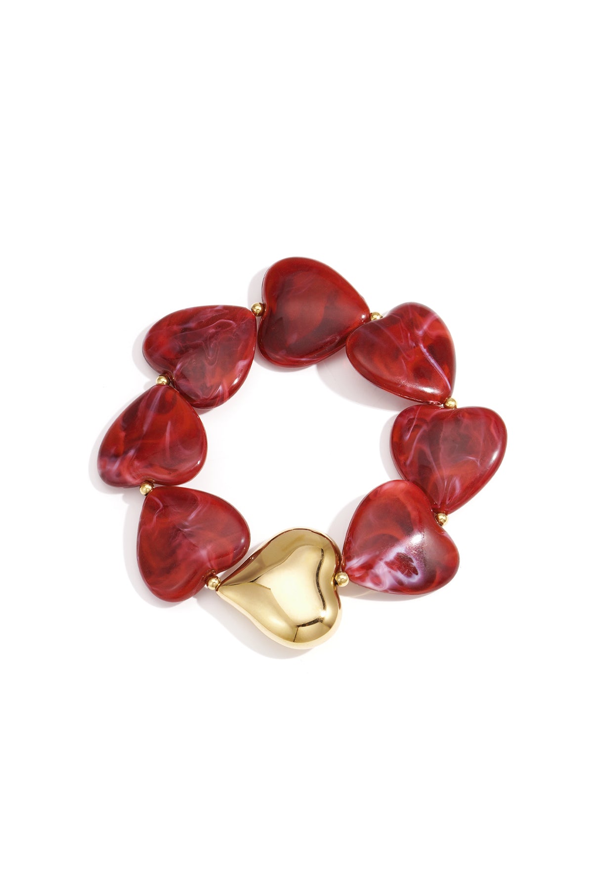 Bracelets de perles en acrylique, style rétro classique, série cœur, bijoux pour femmes