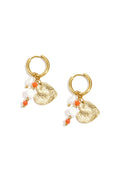 Boucles d'oreilles avec perles et breloque en forme de cœur