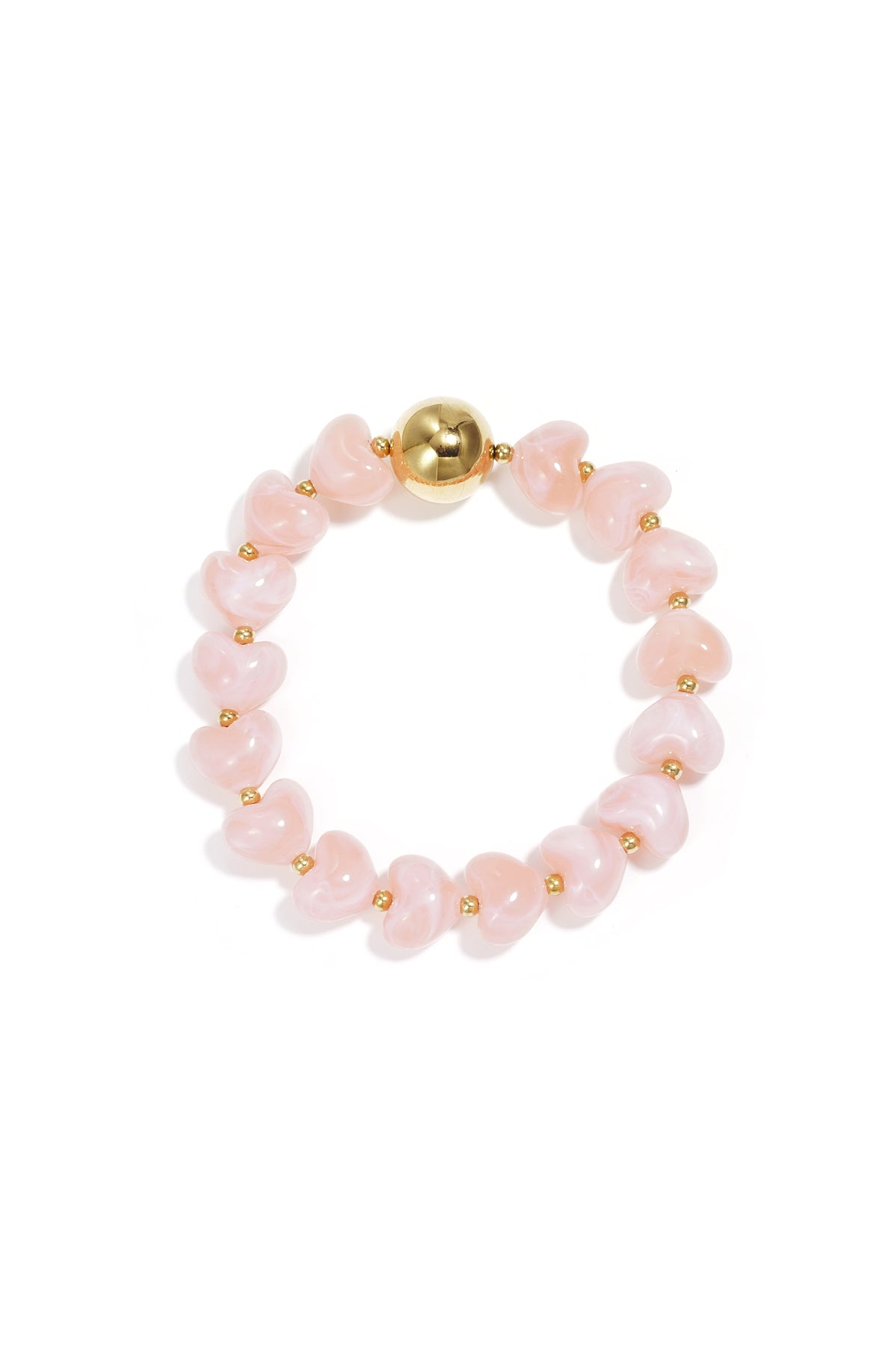 Bracelet statement orné de perles en forme de cœur