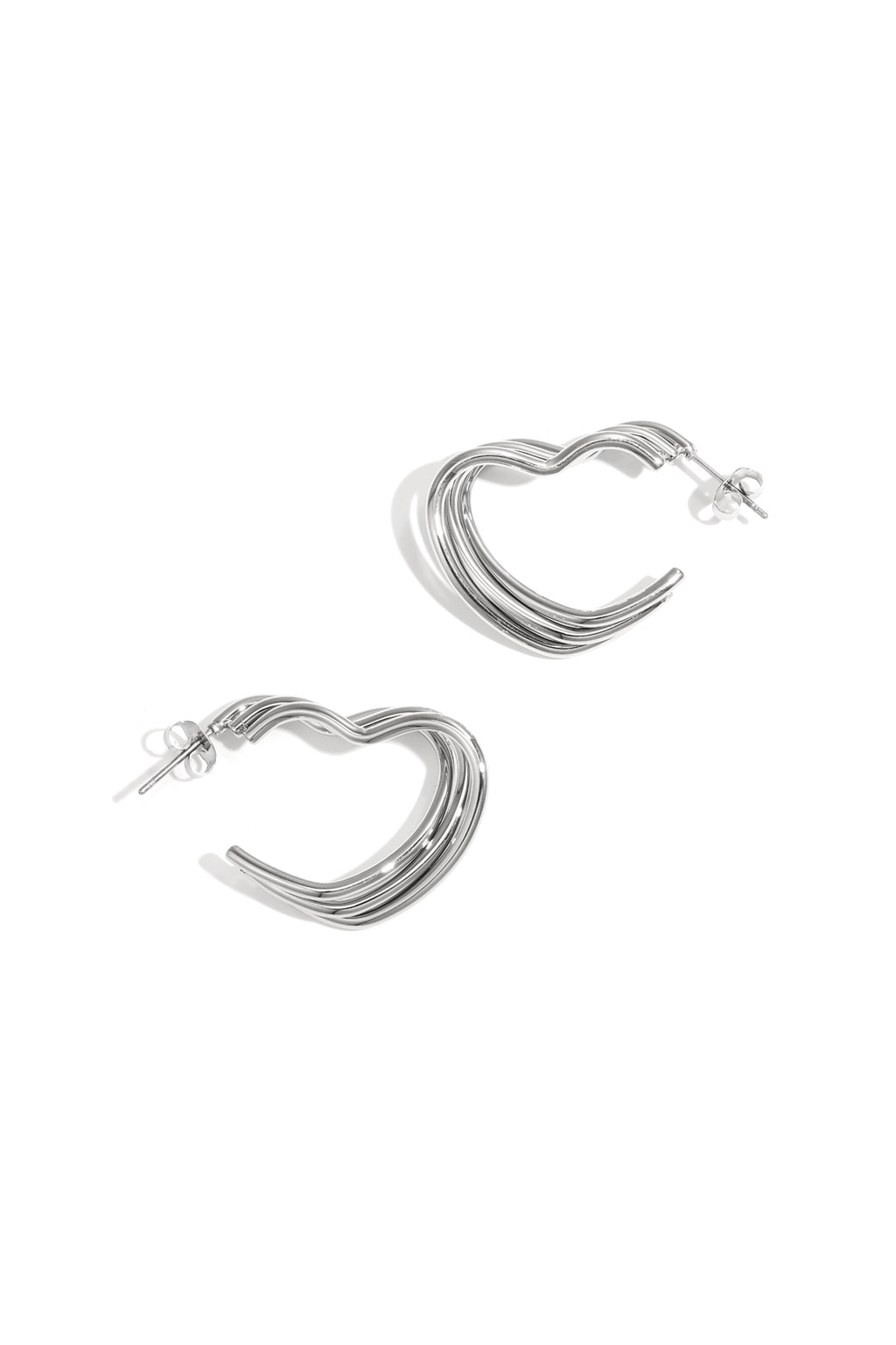 Boucles d'oreilles créoles en acier inoxydable, style cœur, décontractées, simples et quotidiennes, bijoux pour femmes