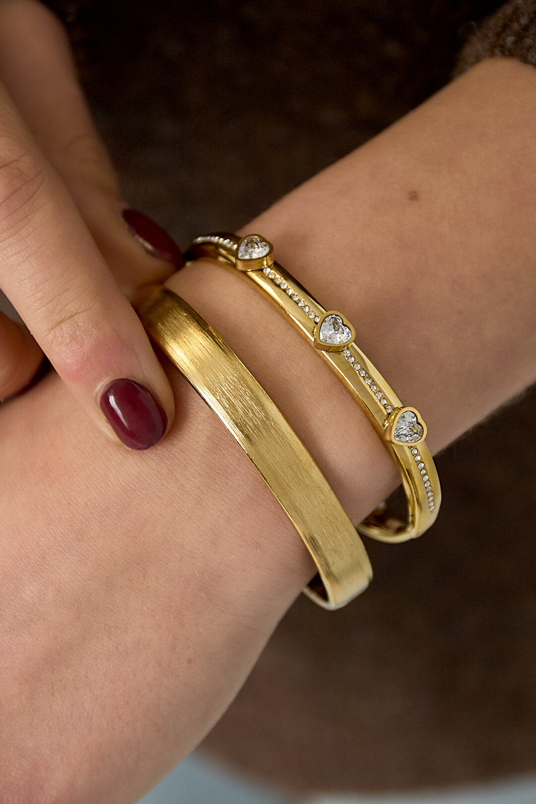 Bracelet jonc en acier inoxydable, style décontracté au quotidien, bijoux pour femmes