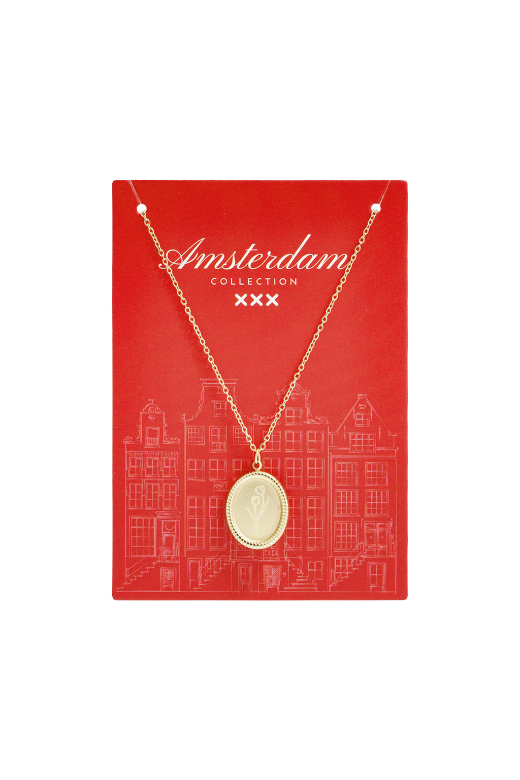 Collier en acier inoxydable avec fleur de tulipe