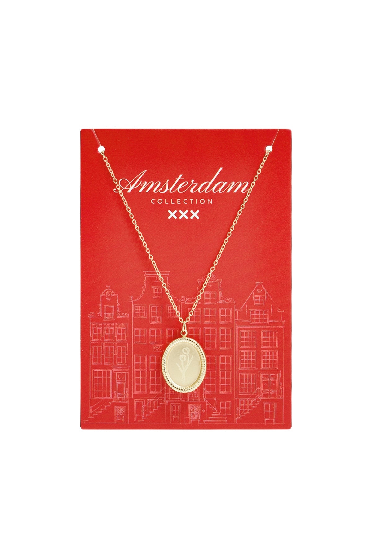Collier en acier inoxydable avec fleur de tulipe