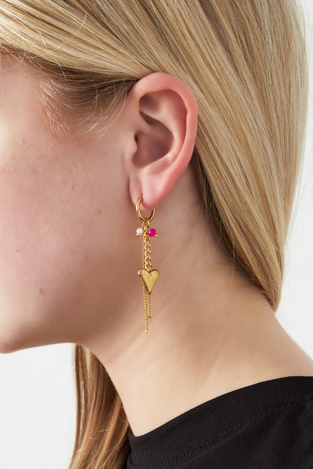Boucles d'oreilles pendantes en forme de cœur