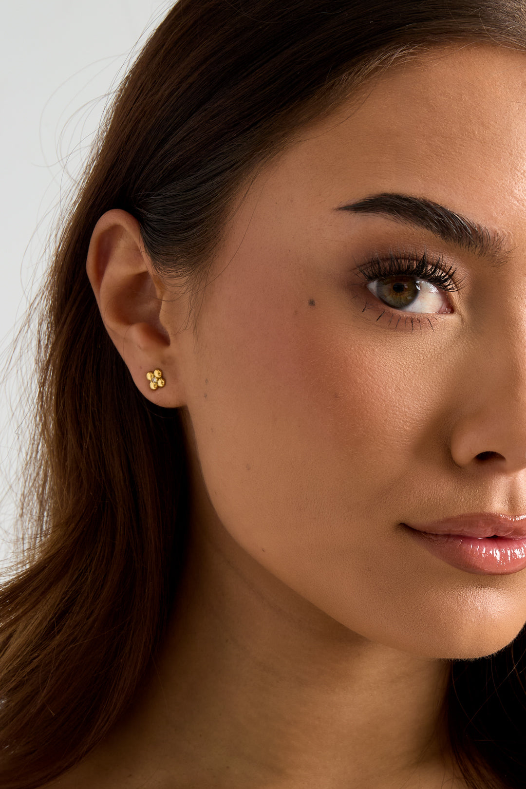 Boucles d'oreilles trèfle avec pierre