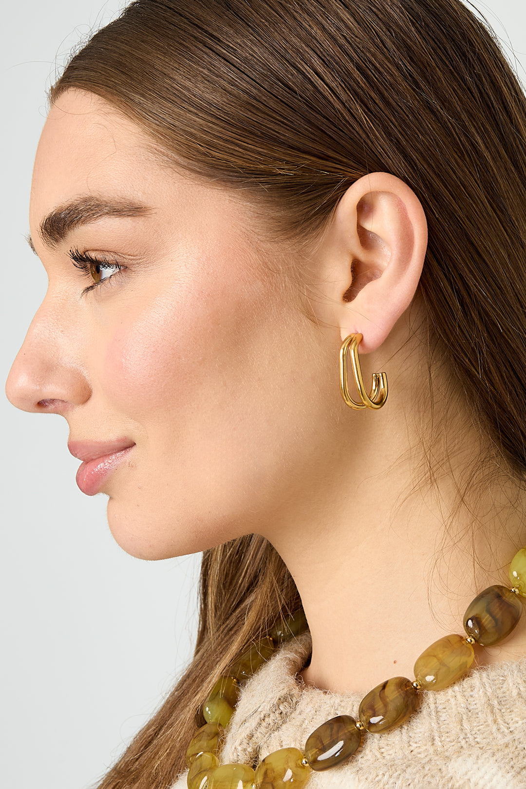 Boucles d'oreilles créoles en acier inoxydable, collection Casual Daily Simple, bijoux pour femmes