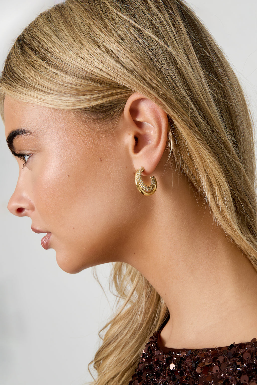 Boucles d'oreilles créoles en acier inoxydable, style décontracté, simple et quotidien, pour femmes