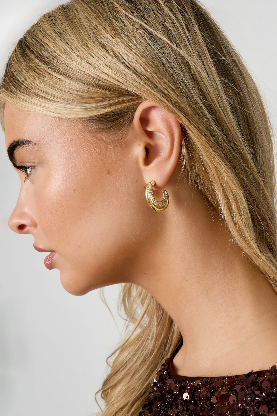 Boucles d'oreilles créoles en acier inoxydable, style décontracté, simple et quotidien, pour femmes