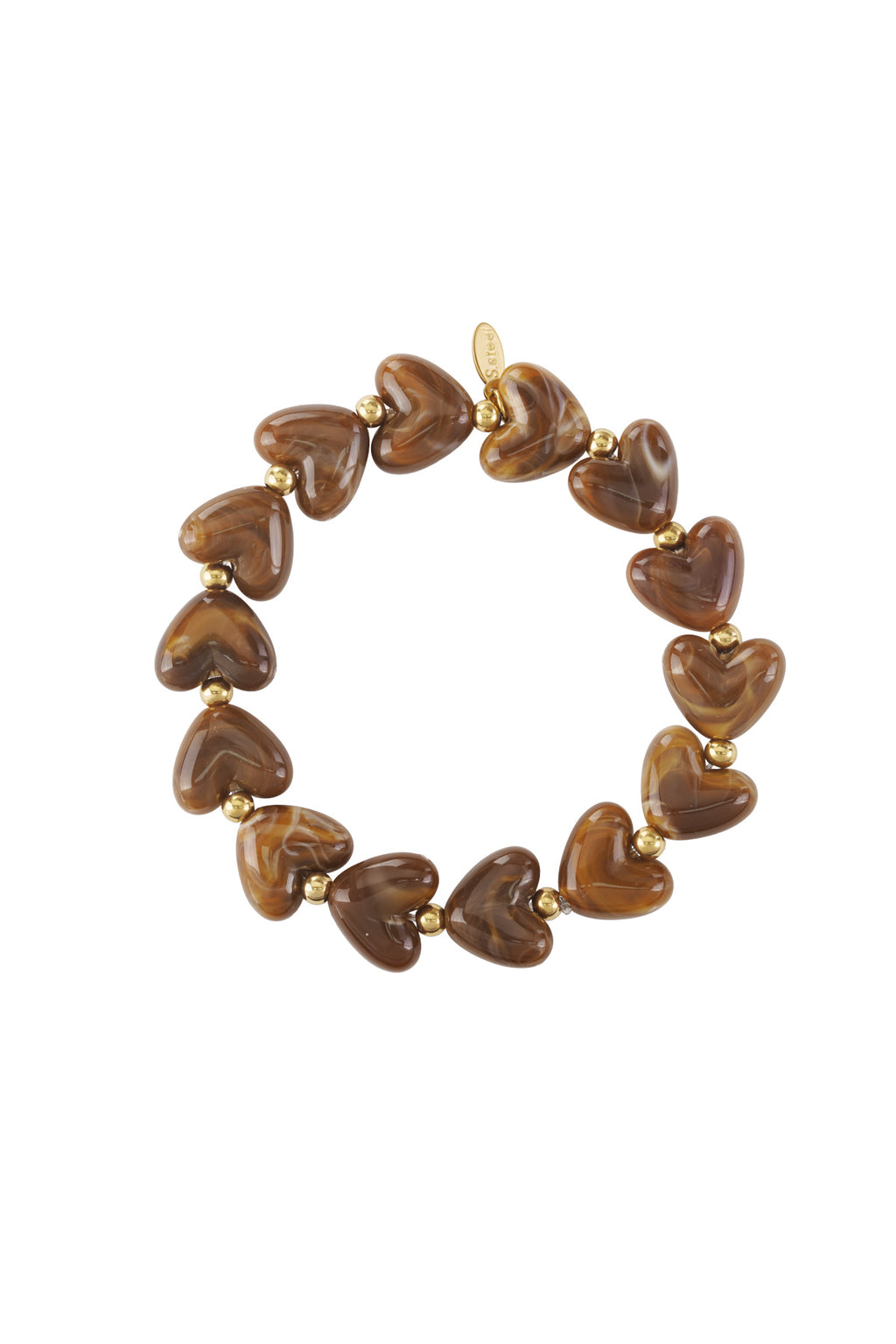 Bracelet élastique en perles en forme de cœur