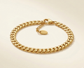 Bracelet femme Atlas maille cubaine épaisse en acier inoxydable couleur doré