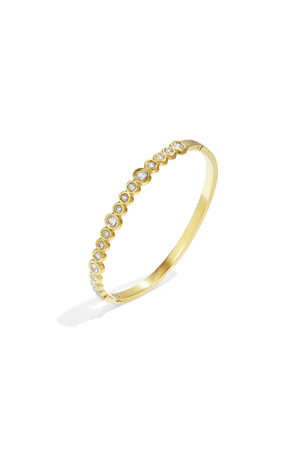 Bracelet jonc orné de pierres rondes