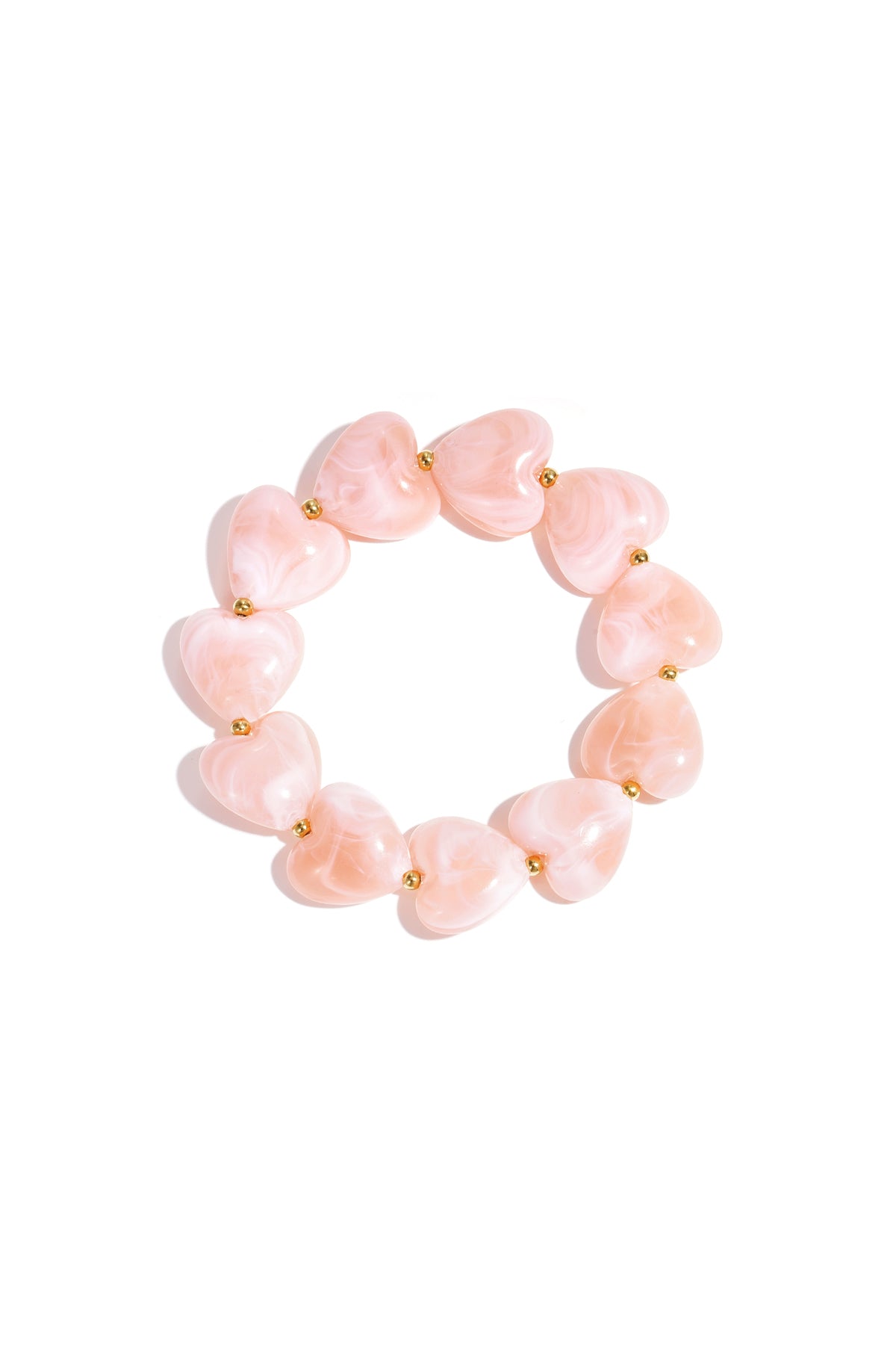 Bracelet avec perles en forme de cœur