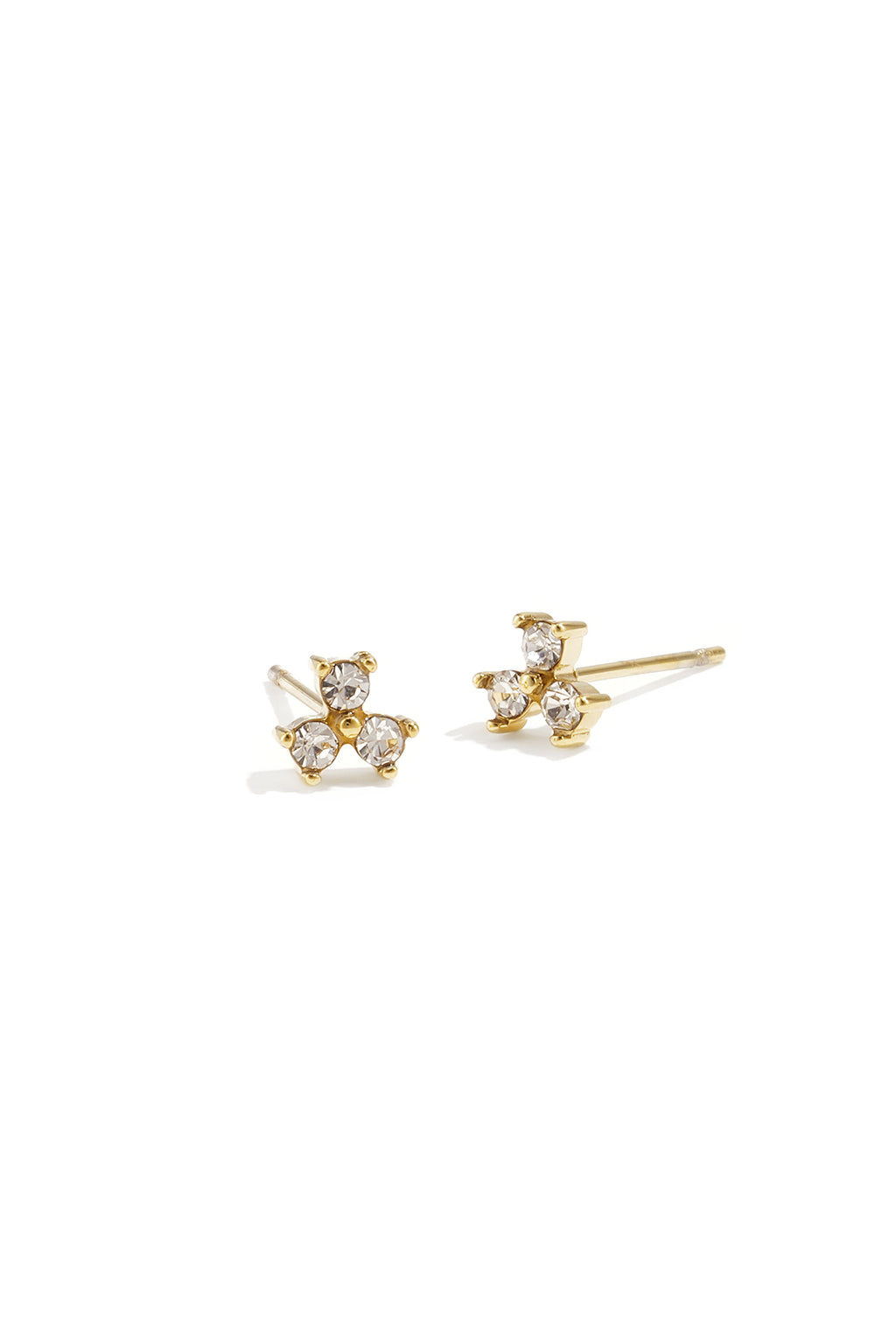 Boucles d'oreilles fines ornées de 3 pierres