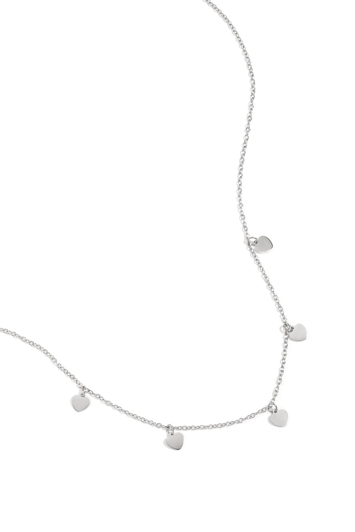 collier simple avec pendentifs coeur - doré