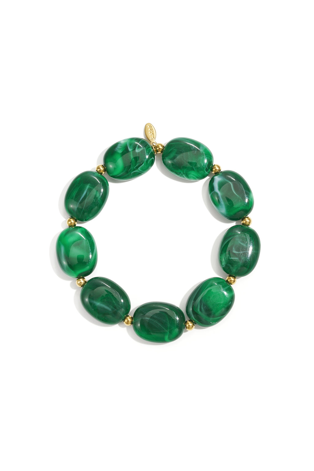Bracelet de perles ovales et dorées