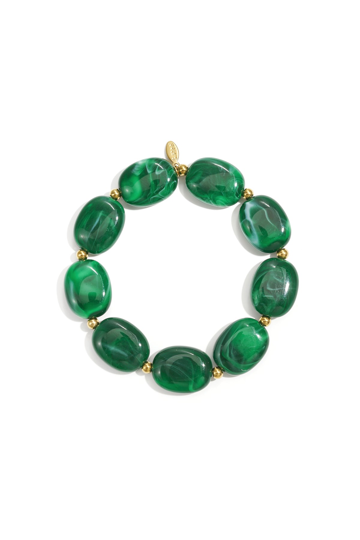 Bracelet de perles ovales et dorées