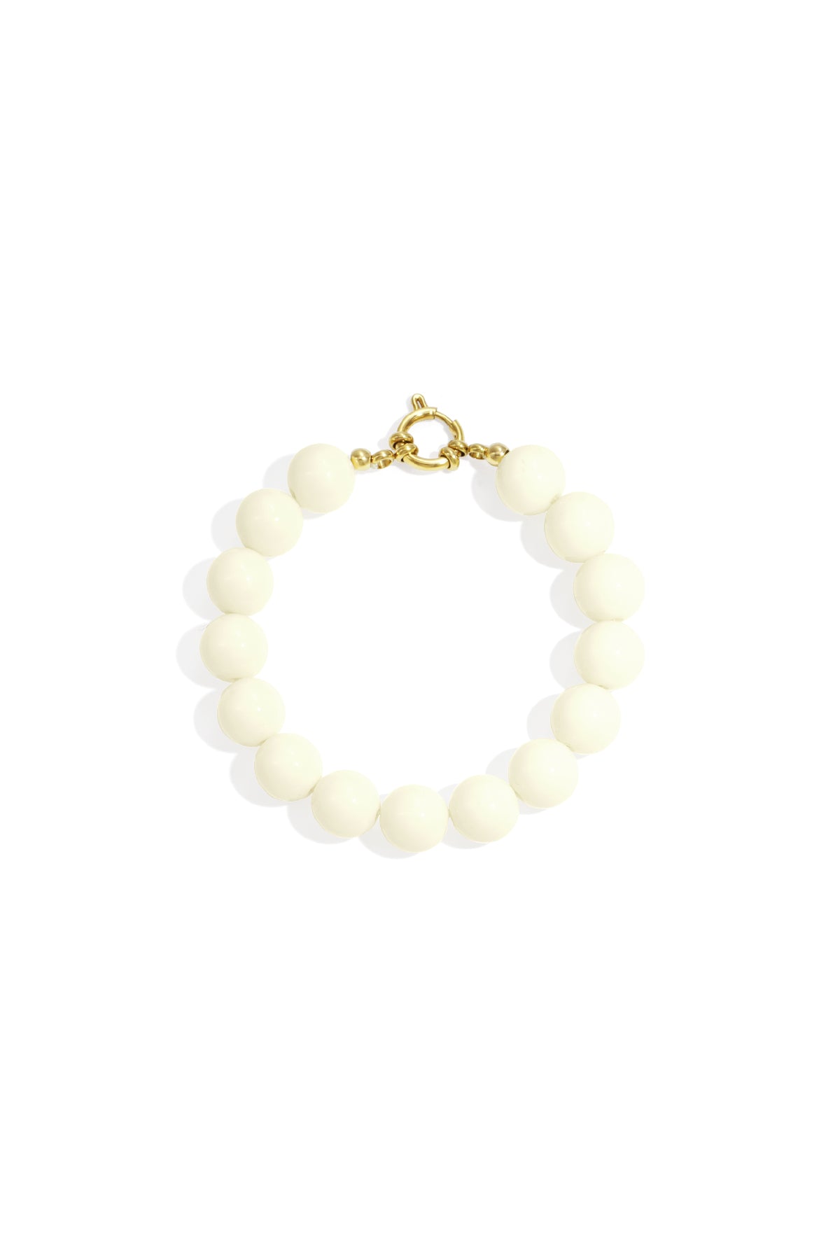 Bracelet à perles moyennes et fermoir avant - 12 mm
