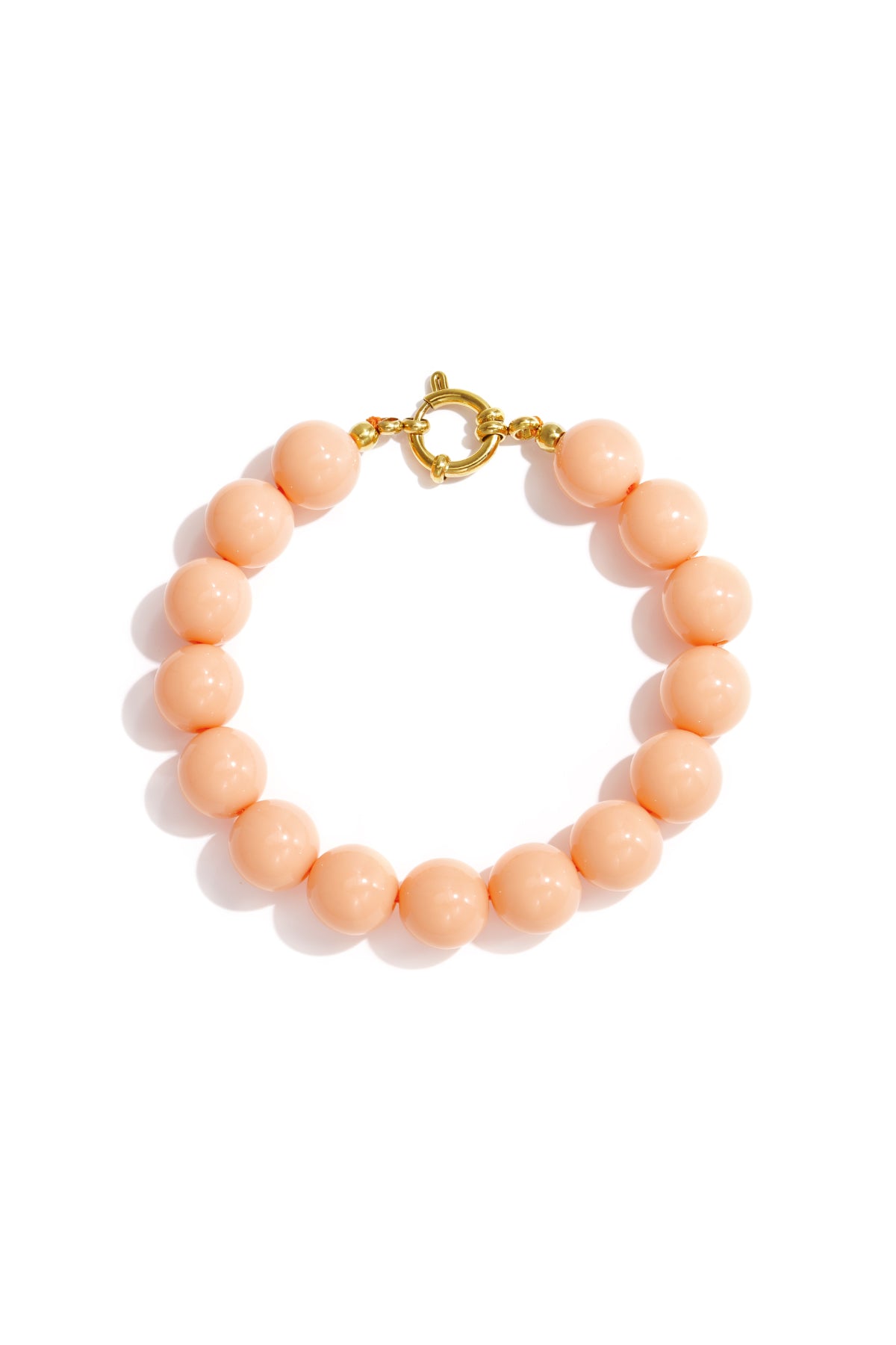 Bracelet à perles moyennes et fermoir avant - 12 mm