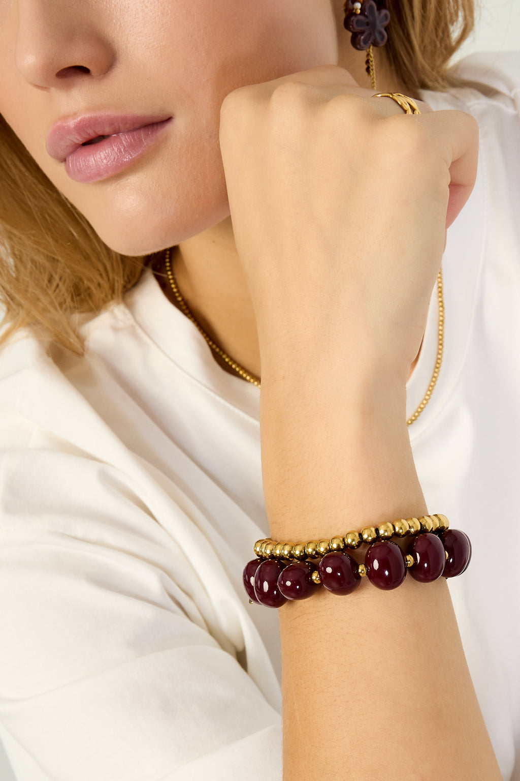 Bracelet élastique à grosses perles