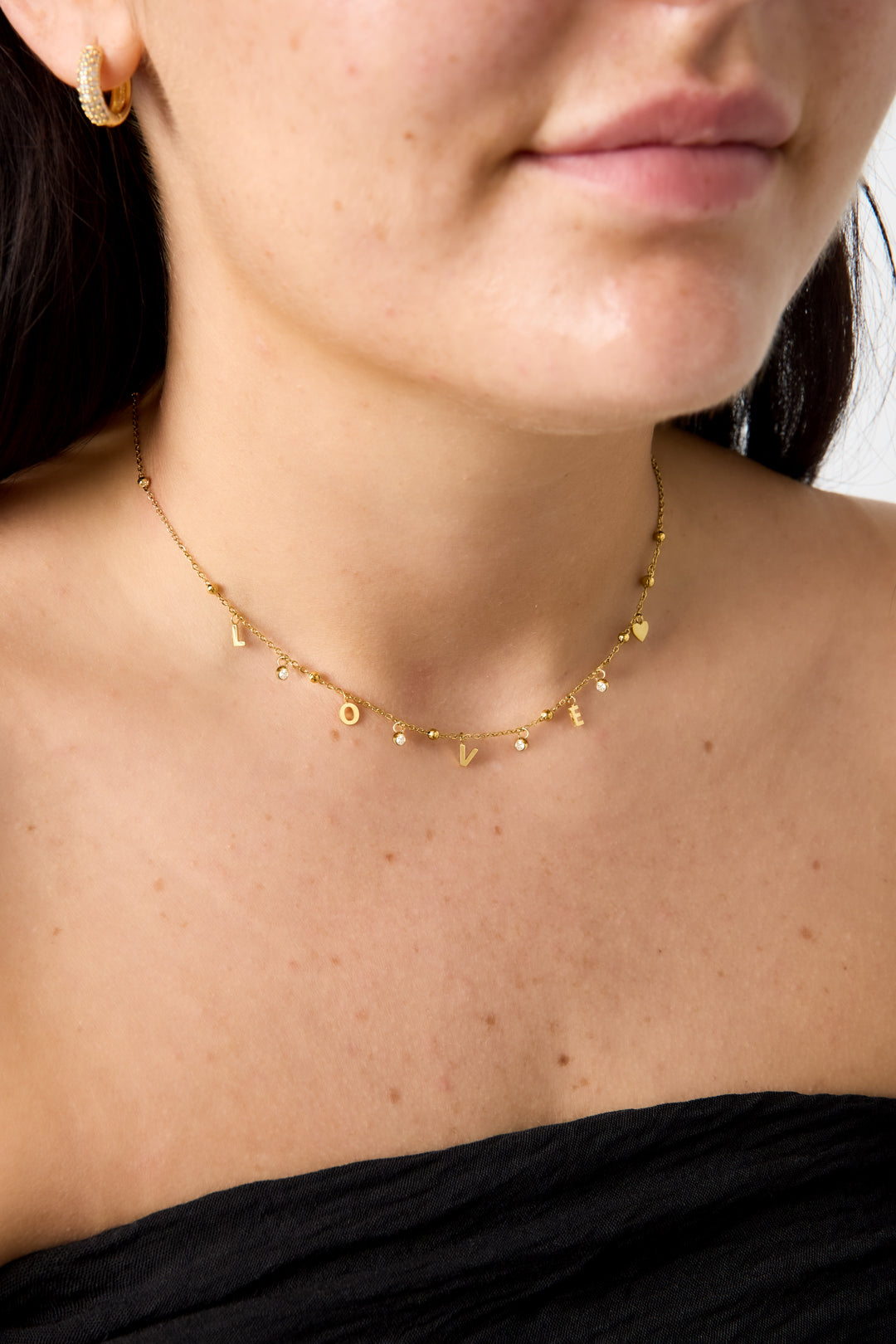 Collier d'amour avec pierres de zircone