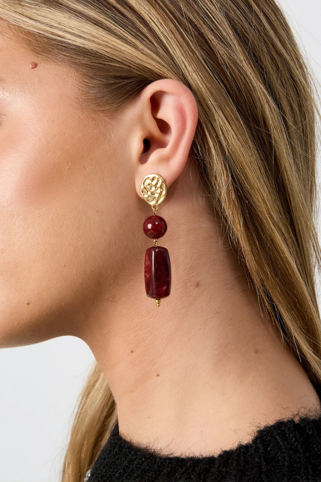Boucles d'oreilles pendantes en acier inoxydable, perles, collection rétro classique du quotidien, bijoux pour femmes
