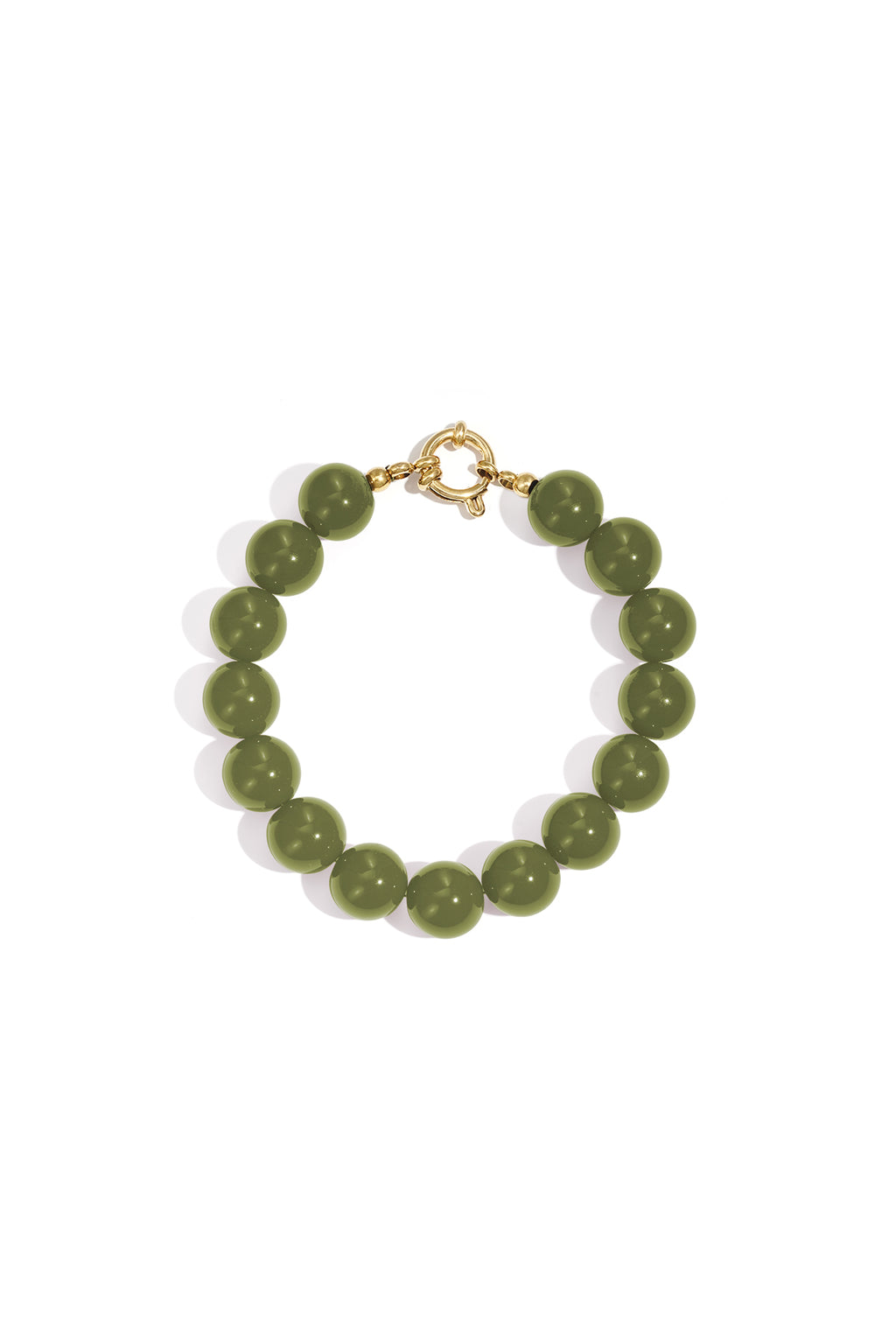 Bracelet à perles moyennes et fermoir avant - 12 mm