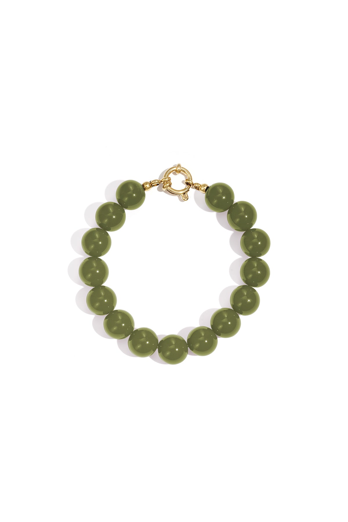 Bracelet à perles moyennes et fermoir avant - 12 mm