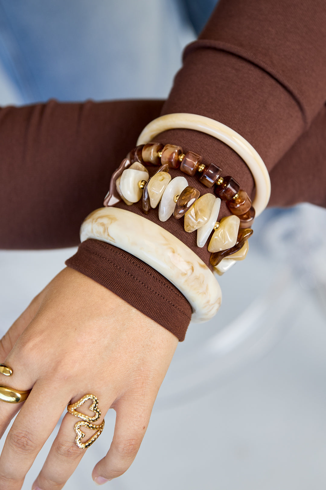 Bracelets en perles acryliques, bijoux simples pour femmes, collection Daily Simple